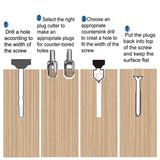 Wood Drill 23Pcs Countersink Drill Bit Wood Plug Cutter With Automatic Center Punch Woodworking Tools Chamfering Drill