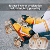 8 Pack 32 x 58mm, 82A Quad Roller Skate Wheels with Bearing Installed and 2 Toe Stoppers for Double Row Skating