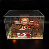 DIY Wooden Dollhouse Chinese Town Architecture Doll Houses Miniatures with Furniture Toys for Children Friend Birthday Gift