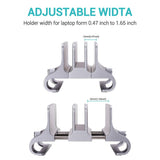 Vertical Laptop Stand with 2 Slot Aluminum Desktop Notebook Holder 12mm-32mm Width Adjustable Dock for Macbook Air Pro