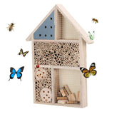Wooden Insect Hotel Bee House Wood Bug Room Hotel Shelter Garden Decoration Nests Box for Ladybugs Lacewings Butterfly
