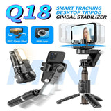Q18 Mobile Phone Selfie Stick Anti-shake Hand-held Single-axis Gimbal Stabilizer With Fill Light For Live Broadcast