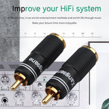 8Pcs Pure Copper Gold-Plated RCA Plug  Connector HIFI Audio DIY Amplifier Speaker Signal Cable Adapter