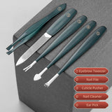9 In 1 Manicure Set With Leather Case Professional Stainless Steel Nail Clippers Portable Manicure &amp; Pedicure Kit For Women Men