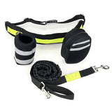 Outdoor Dog Running Padded Waist Bag Belt Reflective Strip Elastic Leash Perfect Walking Training Pet Leash Set Hands Free