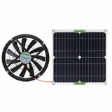 12/24V 100W Solar Powered Exhaust Fan Vent Ventilation Dog Coop Greenhouse RV Car Fan lack 300CFM