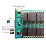 DC 12V 24V 32 Channels Modbus RTU RS485 Bus Relay Module UART Serial Port DIN35 Rail Board for PLC LED Home Automation Door Lock