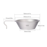 Lixada Titanium Bowl with Handle Camping Bowl Dinner Food Container Camping Pot for Outdoor Hiking Backpacking Picnic