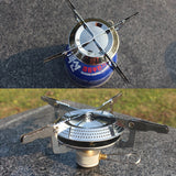 Outdoor Cooking Camping Gas Stove Burner BBQ Picnic Stainless Steel Mini Hiking Disc Type Furnace