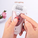 2 in 1 Women Epilator Lady Shaver Electric Painless Hair Pulling Depilatory Device Leg Armpit Razor Bikini Trimmer Hair Remover