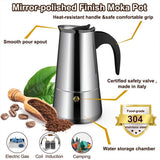 200/300/450ml Moka Coffee Pot Espresso Latte Percolator Stove Coffee Maker Espresso Pot Percolator Stainless Steel Coffee Tools