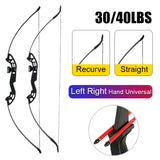 30-40lbs Recurve Bow Straight Bow Left Right Hand Universal Powerful Archery Split Bow Accessories Outdoor Hunting Shooting