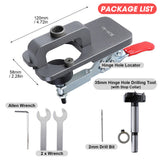 KKmoon 35mm Hinge Hole Drilling Jig Set Hinge Hole Locator Guide Kit Hinge Hole Opener Woodwooking Tools for Kitchen Cabinet