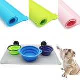 Waterproof Pet food Mat For Dog Cat Solid Color Silicone Pet Food Pad Pet Bowl Drinking Mat Dog Feeding Placemat Easy Washing