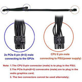 5Pcs ATX CPU 8 Pin Male to Dual PCIe 2X 8 Pin (6+2) Male Power Adapter Cable for Corsair Modular Power Supply(63cm+23cm)