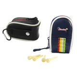 1 Pcs Mini Zipper Golf Ball Bag Portable Golf Ball Double Bag Holds 2 balls with Carabiner and Golf Tee Ball Stud Golf Accessory