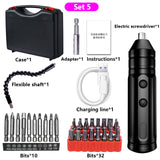 Multi-functional Electric Screwdriver Set Hand Drill Easy Carry Cordless Household Rechargeable Lightweight Gadgets Power Tools
