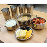 Cookware Set Outdoor Camp Cooking Cook Set Folding Camping Pot Frying Pan Bento Pot for BBQ Picnic Backpacking