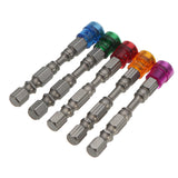 5Pcs S2 Alloy PH2 Phillips Single Head Magnetic Screwdriver Bits Anti-Slip 1/4 Inch Hex Shank Drywall Electric Screwdriver Set