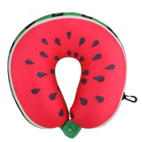 Fruit U Shaped Travel Pillow Nanoparticles Neck Pillow Watermelon Lemon Kiwi Orange Car Pillows Soft Cushion Home Textile
