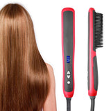 Electric Hair Straightener Hot Comb Flat Iron Multifunctional Hairstyles and Tools LCD Display Digital Straightening Brush Care