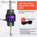 300kg/50g Electronic Weighting Hanging Scale Rechargeable Portable LCD Digital Kitchen Scales for Fishing Luggage Travel
