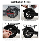 Electric Scooter Rear Rack Solid Bearing Scooter Luggage Cargo Rack Solid Steel Carrier Rack Replacement for Xiaomi M365 1S Pro