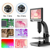 Inskam315 7 Inch IPS High Definition Screen Industrial Digital Microscope Camera 0-2000x Multipurpose Tool Dual LED Light Source