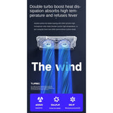 Laptop Cooling Fan Stand Portable Aluminum Alloy Adjustable Folding Dual Cooling Stand 6000 RPM For 10-17.3 Inch Laptops