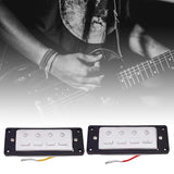 2PCS Electric Guitar Humbucker Pickups Bridge Neck Set with Black Frame for 4 String Electric Bass Pickups
