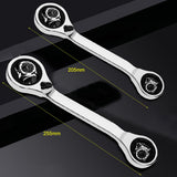 8 IN 1 CR-steel rotated 360 degree Ratchet Wrench socket spanner Hand Tool Screw Drill Drive square head 6-14MM,8-19MM Universal