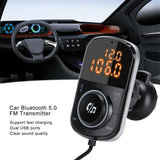 Car Bluetooth 5.0 FM Transmitter Handsfree Call BT MP3 Music Player With 18W USB Charger QC3.0 Fast Charger Loseless Sound