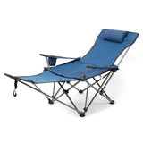 2in 1 Folding Picnics Camping Chair Portable Adjustable Reclining Lounge Chair Fishing Chair with Removable Footrest Beach Chair