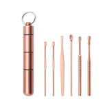 6 Pcs/Set Stainless Steel Spiral Ear Pick Spoon Ear Wax Removal Cleaner Multifunction Portable Ear Pick Ear Care Beauty Tools
