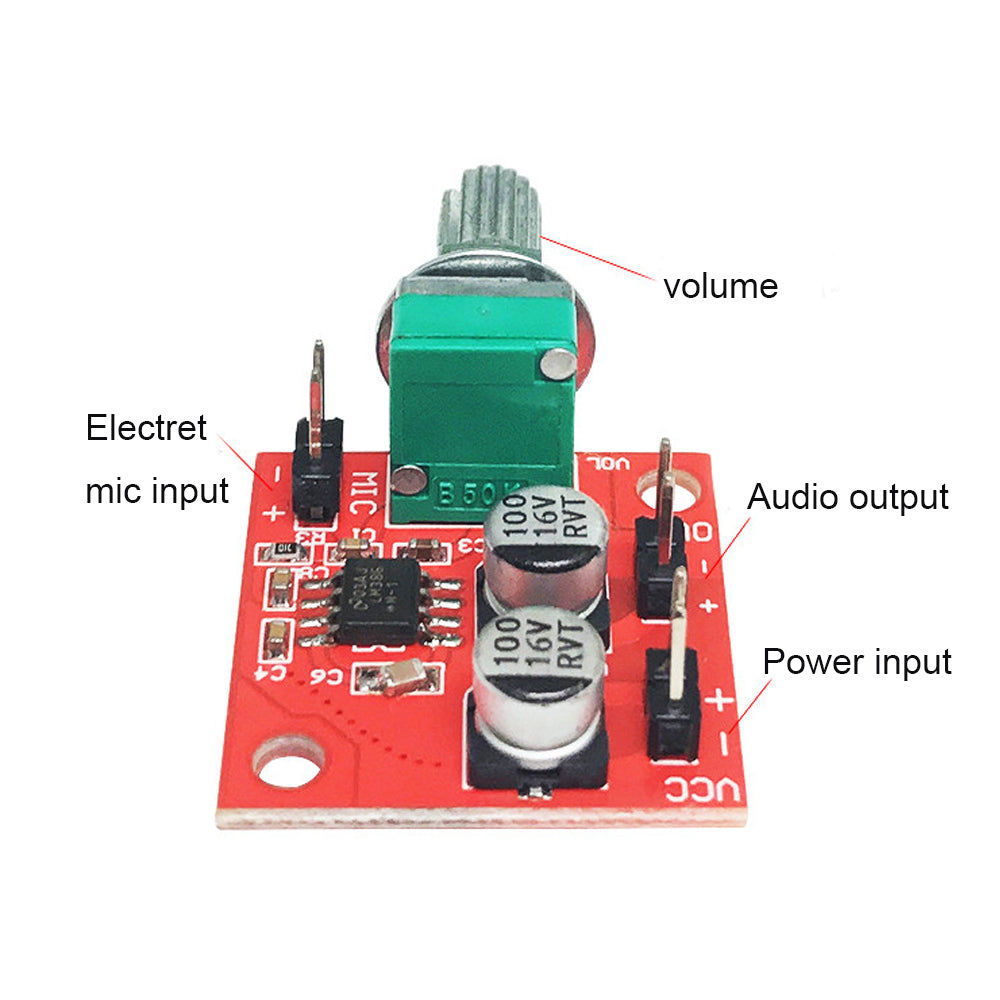 LM386 electret microphone amplifier module 20-200 times magnification ...
