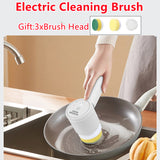 Electric Cleaning Brush Multifunctional 3 In1 Cleaner Automatic Washing Pots and Dishes Cleaning Kitchen Bathroom Bathtub Glass