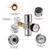 Homebrew CO2 Charger Kit, 0-60PSI CO2 Regulator Portable Mini Keg CO2 Charger 7/16" Regulated For Home Brewing Beer Accessories