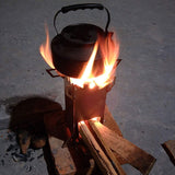 New Stainless Steel Folding Camping Wood Stove, Lightweigt Portable Collapsible Wood Burning Stove For Backpacking