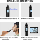 Q91 Breathalyzer - Portable Non-Contact &amp; High-Precision Alcohol Tester with Digital LCD Screen, USB Rechargeable Metal Surface