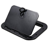Marine Deck Plate Access Cover Pull Out Inspection Hatch w/ Latch for Boat Kayak Canoe, 14.96 x 11.02 inch / 380 x 280mm -Black