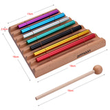Ammoon 7-Tone Tabletop Chimes Meditation Chime Colorful Wind Bell Kids Educational Musical Toy Percussion Instrument with Mallet