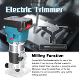 21V Cordless Electric Trimmer 6 Gears of Speeds Adjustable Wood Milling Trimming Engraving Slotting Machine Woodworking Router