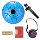 6 inch 7-Tone Steel Tongue Drum Mini Hand Pan Drums with Drumsticks Percussion Musical Instruments