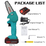 1080W 4Inch 88VF Mini Electric Chain Saw with Upgraded Battery Rechargeable Woodworking Pruning One-handed Saw Garden Tool