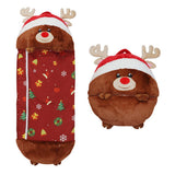2 In 1 Kids Foldable Animal Sleeping Bags Soft Warm Sleeping Sack Pillow Kick-proof Eagle Elk And Child Wrap Blankets