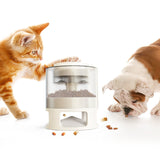 Dog Food Dispenser Container Toy with Button Dog Food Feeder Treat Dispensing Toys Slow Feeder Fun Feeding Pet Toys Food Feeder