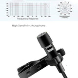 1.5m Mini Portable Lavalier Microphone Condenser Clip-on Lapel Mic Wired Mikrofo/Microfon for Phone for Laptop PC