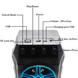 Outdoor Waterproof Wireless Bluetooth Speaker Home Theater Portable Mp3 Karaoke Stereo Music Support FM SD Card With Microphone