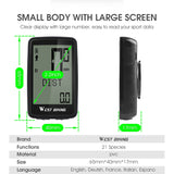 WEST BIKING USB Rechargeable Bicycle Computer Wireless Waterproof Backlight Cycling Odometer 5 Languages MTB Bike Speedometer