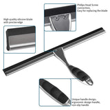 31 cm Shower Squeegee Stainless Steel Premium Window Squeegee with Wall Hanger for Shower Doors, Bathroom, Kitchen